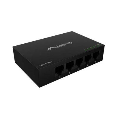 2. LANBERG SWITCH DSM1-1005 5X1GB/S NIEZARZĄDZALNY GIGABIT ETHERNET DESKTOP 12V (OBUDOWA METALOWA)