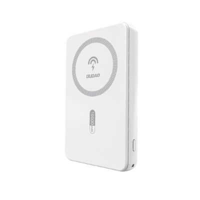Powerbank magnetyczny Dudao K14S 20W 5000mAh 1x USB-A 1x USB-C - biały