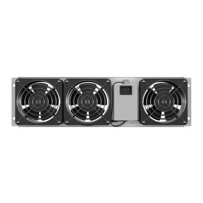 LANBERG PANEL WENTYLACYJNY PIONOWY 3U 19" DO SZAF RACK TRZY WENTYLATORY 230V SZARY