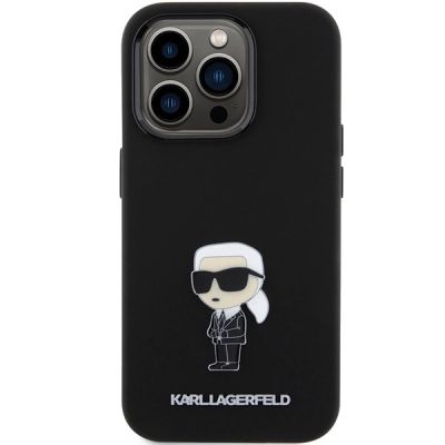 3. Etui Karl Lagerfeld Silicone Ikonik Metal Pin na iPhone 15 Pro - czarne
