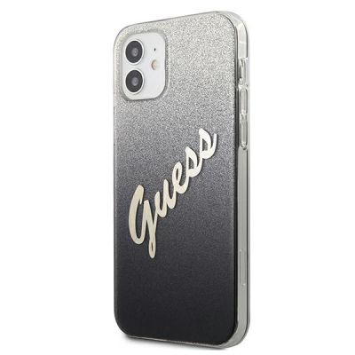 2. Etui Guess Glitter Gradient Script na iPhone 12 mini - czarne