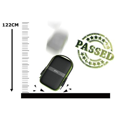 6. Dysk zewnętrzny HDD Silicon Power Armor A60 (1TB; 2.5"; USB 3.2; 5400 obr/min; Green-Black; SP010TBPHDA60S3K)