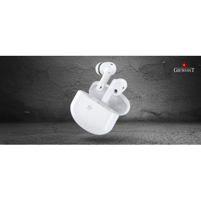 8. Słuchawki bezprzewodowe GIEWONT RealSound PRO ANC ENC GWS800-2 Białe