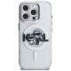 3. Etui Karl Lagerfeld IML Glitter Karl & Choupette Sketch Logo MagSafe na iPhone 16 Pro - przezroczyste