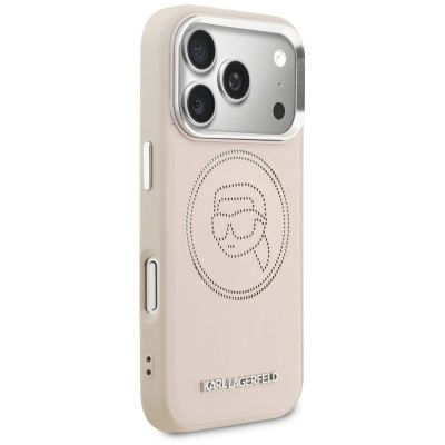 4. Etui Karl Lagerfeld K Head Point Logo MagSafe na iPhone 17 Pro - różowe