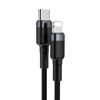 3. Kabel Baseus CATLKLF-G1 Lightning - USB-C PD QC 18W 480Mb/s 1m - czarno-szary