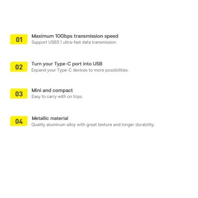 14. Adapter Baseus Ingenuity Series z USB-C do USB-A 10Gb/s - niebieski