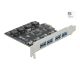 2. DeLOCK Karta PCI Express x1 do 4 x zewnętrzne USB Typ-A żeński SuperSpeed USB (USB 3.2 Gen 1)