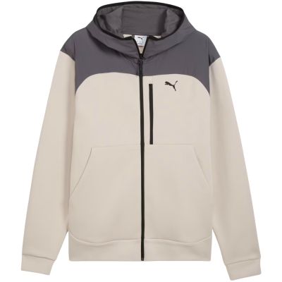2. Bluza męska Puma Tech Material Mix Full-Zip Hoodie beżowa 694490 82