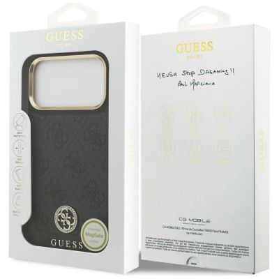 8. Etui Guess 4G Strass Logo MagSafe na iPhone 17 Pro Max - czarne