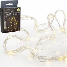 LAMPKI DRUCIKI NA BATERIE KASKADA 80 LED CIEPŁY BIAŁY TIMER