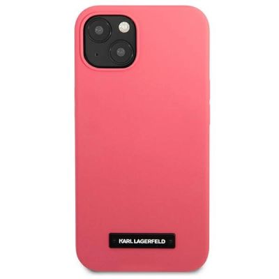 3. Etui Karl Lagerfeld Silicone Plaque na iPhone 13 - fuksjowy