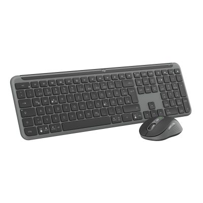 4. Logitech MK950 Signature for Business klawiatura Dołączona myszka Biuro RF Wireless + Bluetooth QWERTZ Niemiecki Grafitowy