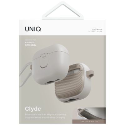 5. Etui UNIQ Clyde Lock Case do AirPods 4 - beżowe