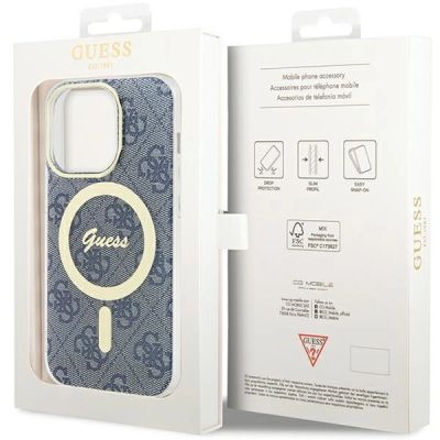 8. Etui Guess IML 4G MagSafe na iPhone 15 Pro Max - niebieskie