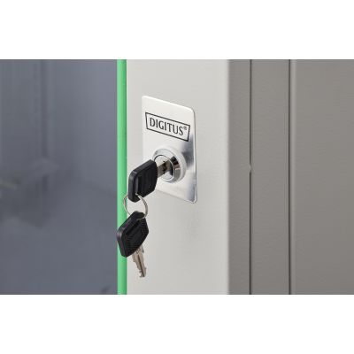 17. Digitus Szafa sieciowa wisząca DYNAmic 19" 16U rack 600x450, drzwi szyba, szary, niedzielona, złożona, 60kg