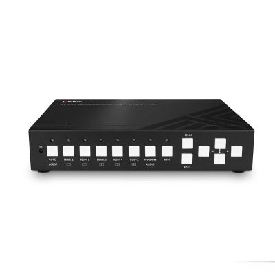 4. LINDY 5-portowy przełącznik KVM Bezproblemowy Multiview 4HDMI 1USB Typ C
