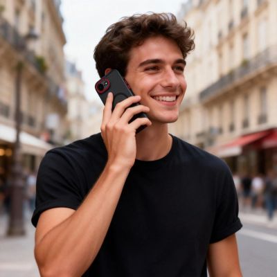 7. Etui Tech-Protect MagCam na iPhone 16e / 17e - półprzezroczyte