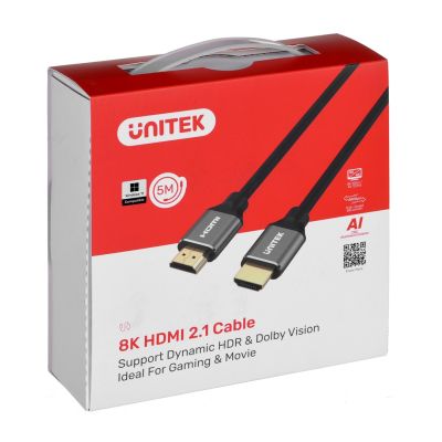 14. UNITEK KABEL HDMI 2.1, 8K 60HZ, 4K 120HZ, 5M,C140W