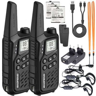 4. Krótkofalówka Baofeng BF-T25E czarna, 2 sztuki