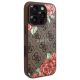 4. Etui Guess 4G Flowers Print MagSafe na iPhone 16 Pro 6.3" - brązowe
