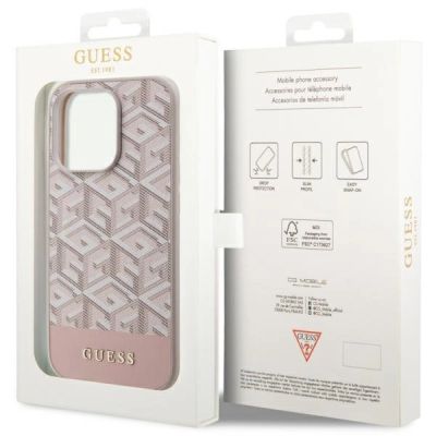 8. Etui Guess GCube Stripes MagSafe na iPhone 14 Pro - różowe