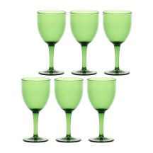 Zestaw 6 akrylowych kieliszków do wina 400 ml, zielony