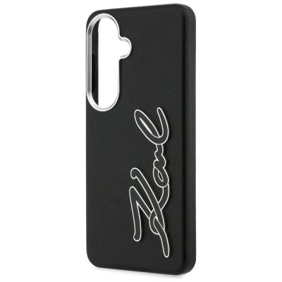 6. Etui Karl Lagerfeld Grained Signature Metal Resin Logo na Samsung Galaxy S26 - czarne