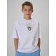 T-shirt loose z nadrukiem chłopięcy 4F 4FJRSS26TTSHM4276-10S