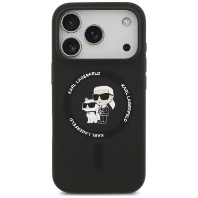 3. Etui Karl Lagerfeld Silicone Karl&Choupette Ring MagSafe na iPhone 18 Pro Max / 17 Pro Max - czarne