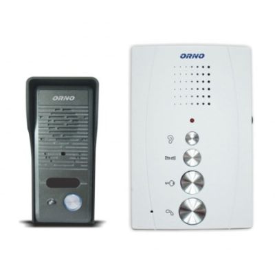 ORNO ZESTAW DOMOFONOWY, JEDNORODZINNY BEZSŁUCHAWKOWY, BIAŁY, ELUVIO  &&