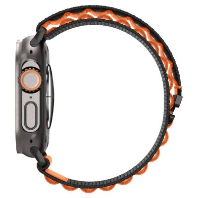 6. Pasek Pasek Spigen WBF1 na Apple Watch 44 / 45 / 46 / 49 mm - czarno-pomarańczowy