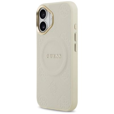 2. Etui Guess Peony Hot Stamp MagSafe na iPhone 17 - beżowe