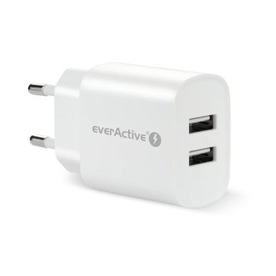 EVERACTIVE ŁADOWARKA SIECIOWA 2XUSB 2,4A BIAŁA SC-220