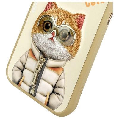 8. Etui Nimmy Cool&Cute 2.0 Cat na iPhone 15 Pro - zielone