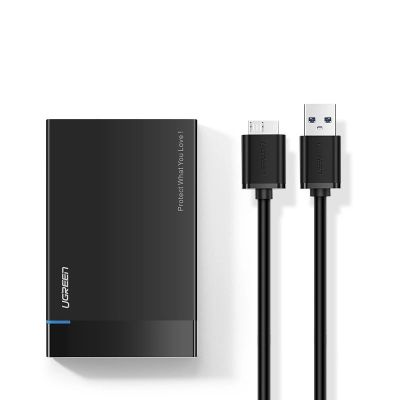 2. Ugreen kieszeń na dysk HDD SSD obudowa dysku SATA 2,5'' USB 3.2 Gen 1 (5 Gbps) micro USB SuperSpeed + kabel 0,5 m czarny (US221 30848)