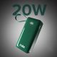 4. Powerbank SBS 10000 mAh 20W z wbudowanym kablem USB-C i wyświetlaczem cyfrowym - zielony