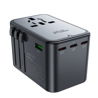 2. Adapter ładowarka podróżna Acefast Z1 GaN 75W PD 3x USB-C 2x USB-A - czarny
