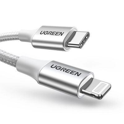 2. Kabel Ugreen US304 70523 USB-C / Lightning MFi 1m - srebrny