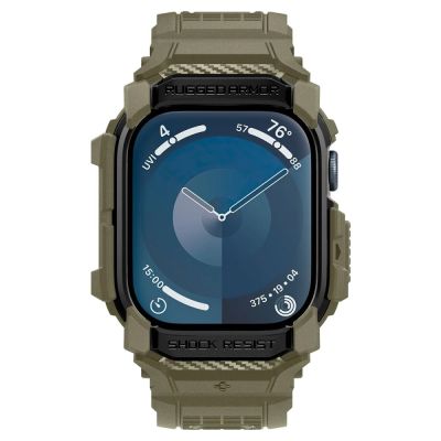 4. Pasek Spigen Rugged Armor ”Pro” na Apple Watch 10 (46 MM) - zielony