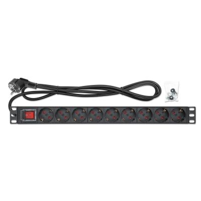 5. Intellinet 715133 rozdzielacz zasilania PDU 9 x gniazdo sieciowe 1U Czarny