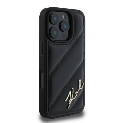 4. Etui Karl Lagerfeld Quilted Signature na iPhone 16 Pro Max - czarne