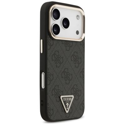 4. Etui Guess 4G Triangle Logo MagSafe na iPhone 17 Pro - czarno-złote