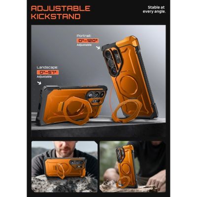 4. Etui Supcase UB Grip Mag MagSafe na Samsung Galaxy S26 Ultra - pomarańczowo-czarne