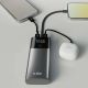 9. Powerbank SBS 10000mAh PD 20W z wyświetlaczem LCD i wbudowanym kablem USB-C - szary
