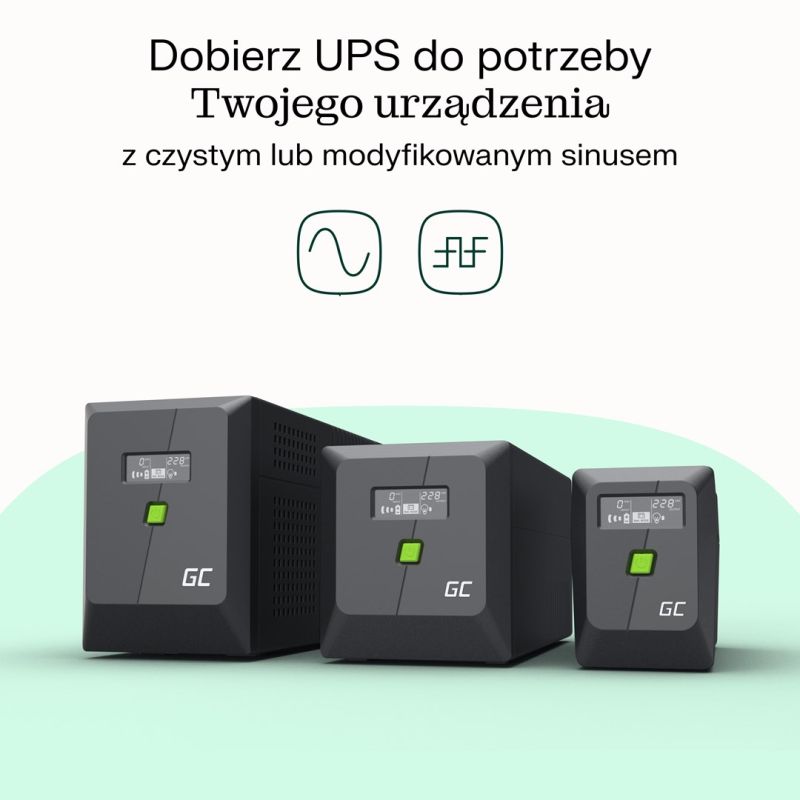 49. GREEN CELL UPS POWERPROOF 600W/1000VA MODYFIKOWANA SINUSOIDA