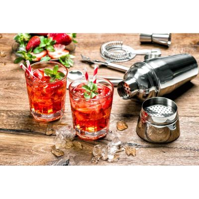 19. ZESTAW BARMAŃSKI 5 ELEMENTÓW SHAKER DO DRINKÓW SZCZYPCE ALPINA