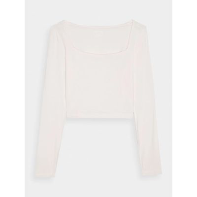 6. Longsleeve slim gładki damski 4F 4FRSS24TLONF499-11S