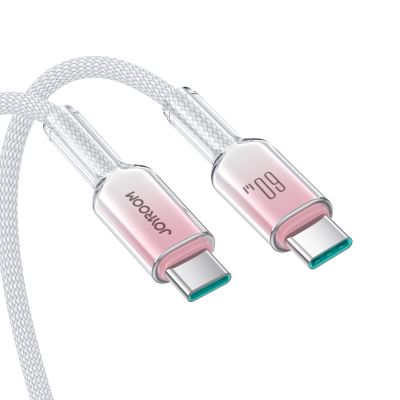 7. Kabel Joyroom S-A42 Crystal-Clear Series 60W USB-C - USB-C 1,2m - biały