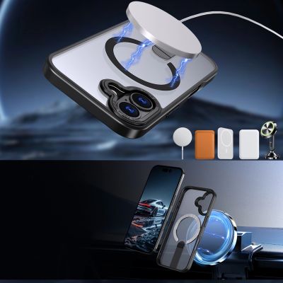 4. Etui Hybrid Armor X na iPhone 17 z podstawką kompatybilne z MagSafe - czarne